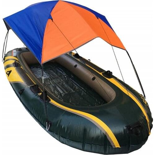 Inflatable Cmping Tent Boat Waterproof Rubber Boat Folding Awning Rowing Boats Cover Tent Sun Shade Boat Shelter For 4 People