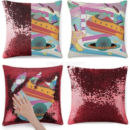 Earth Girls Ship Sequin Pillowcase Cafe Home Decor Color Changing Pillowcase Valley Girl Valley Earth Girls Are Easy S Earth Gir