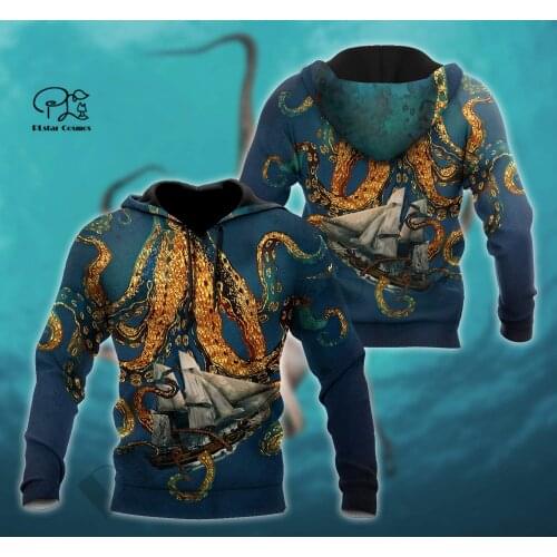 PLstar Cosmos 3DPrint Newest Sea Octopus Ocean Art Funny Premium Unique Harajuku Streetwear Unisex Hoodie/SweatshirtZip Style-12