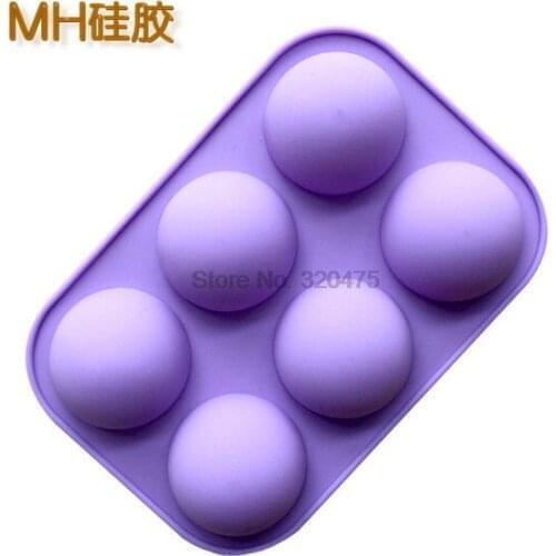 By dhl 100pcs 6 Half Ball Round Shape Silicone Cake Mold 3D Handmade Cupcake Jelly Pudding Cookie Baking Tools