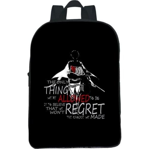 Hot Anime Attack On Titan Backpack Children Boys Girls School Bag Kindergarten New Pattern Rucksack Students Bookbag Knapsack