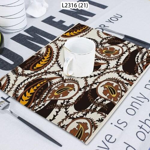 Plant Printing Napkin Cloth Home Table Decoration Table Mat Untersetzer Table Towel Tea Towel Coaster 42*32 Servilletas Tela