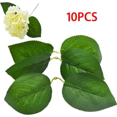 10pcs Silk Hydrangea leaves DIY gifts candy box new Year christmas decorations for home scrapbooking wedding artificial plants