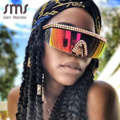 Vintage Diamond Goggle Sunglasses Women Men Fashion Mirror Steampunk Sun Glasses For Male Female Eyewear Colorful Punk Okulary