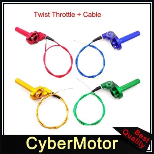 Alloy Twist Throttle Cable Handle Assembly For XR50 CRF50 KLX110 TTR SSR YCF Pro Thumpstar Motocross Pit Dirt Trail Bike