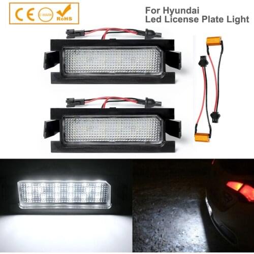 2pcs Super bright Error Free LED Number License plate lights For Hyundai Accent I30 CW GD 5D Elantra GT KIA Pro Ceed Car Styling