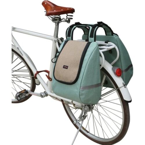 Tourbon Nylon Bicycle Bike Pannier Insulated Picnic Lunch Bag Cooler Box 2 Detachable Compartment Motorcycle Saddle Bags