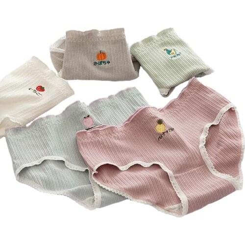 3 PCS/Lot Womens Cotton Panties Sexy Underwear Fruits Panties For Woman Female Intimate Girls Lingerie Briefs Pantys Plus Size