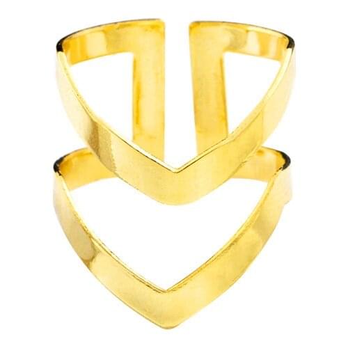 Punk Design Double V Shape Knuckle Rings For Women Men Bague Femme Fashion Jewellery Gold Color Stacking Rings Set Bijoux