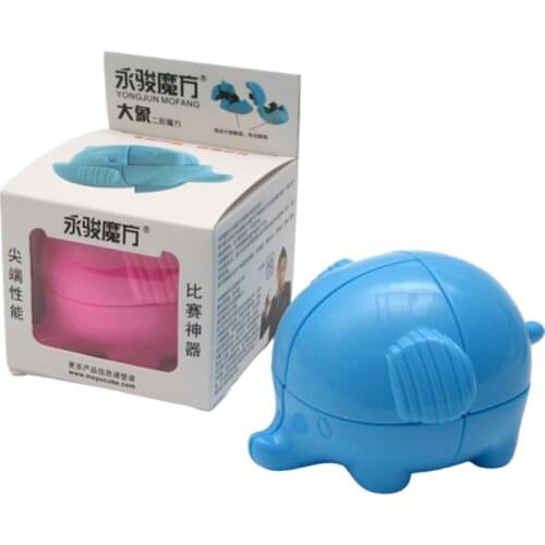 YJ Yongjun 2x2 Elephant Magic Cube Puzzle Cubo Magico Puzzles Learning Educational Best Gift stickless toys Kids blue pink funny