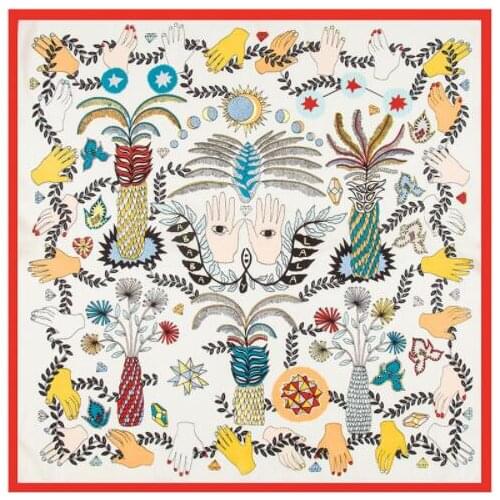 60cm*60cm H Letter Luxury Brand Women Twill Silk Scarf 2019 Horse Pattern Headband Print Scarf New Fashion Small Square Scarves