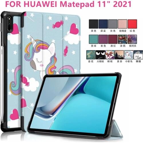 For Huawei Matepad 11 2021 Hard Shell Cover 10.95 inch Colorful Horse Flip shockproof Tablet Case Coque