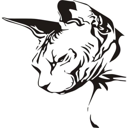 1 piece Car Styling Sphynx Cat Animal Window Decoration Decal Creative Motorcycle Car Stickers Black/Silver 15.3*16CM