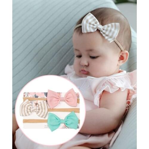 3pcs/lot Small Bow Baby Headband Newborn Nylon Headbands For Children Baby Turban Girls Hairband Bezel Headband Hair Accessories