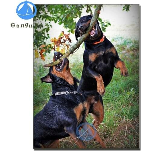 5d animal Diamond mosaic Rottweiler Dog 3d Diamond painting Cross Stitch funny cute pet Diamond Embroidery new Home decoration