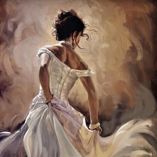 Canvas art Abstract figure oil paintings Dancer on white handmade Girl artwork for bedroom wall decor High quality