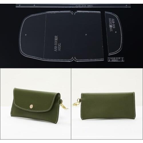 Acrylic Stencil 1Set Leather Template Handbag Clutch Handwork Craft Sewing Pattern DIY Accessory 9*19*1cm