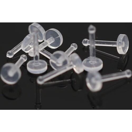 18G 20G Bio-plastic nose studs anti-allergic piercing nose ring clear white invisible solid white body piercing jewelry multiuse