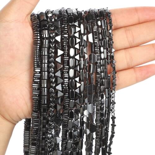 6 Styles Black Hematite Beads Natural Stone Beads Round Loose Beads For Jewelry Making DIY Bracelet Accessories Beads