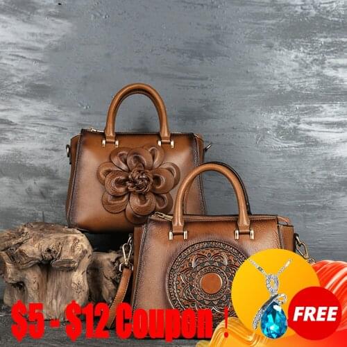 CGA Tote Bags For Women Genuine Leather Cross Body Messenger Top Handle Layer Cowhide Retro Pillow Handbag Female Shoulder Bag