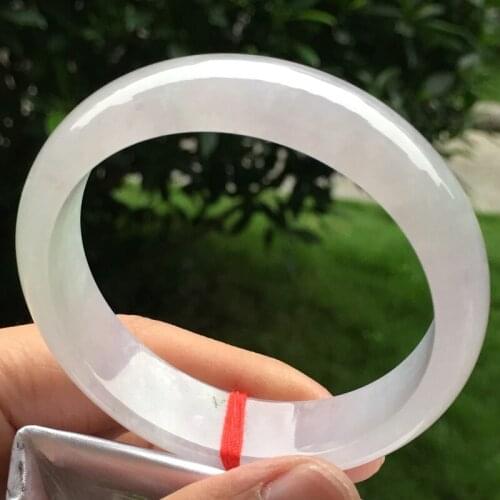 Send Certificate Natural Myanmar Jade A-Class 54mm-62mm Light Purple Bracelet Elegant Princess Bracelet Best Gift