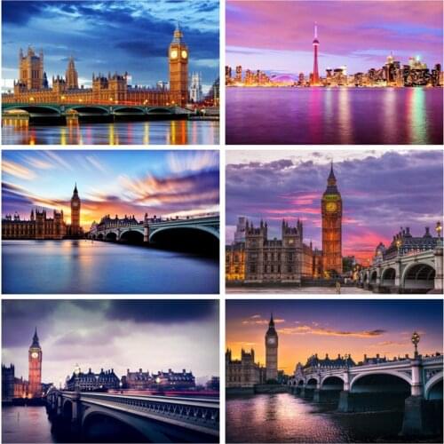 EverShine Diamond Painting Full Square Building Cross Stitch Diamond Mosaic City Landscape Picture Rhinestones Art Home Decor