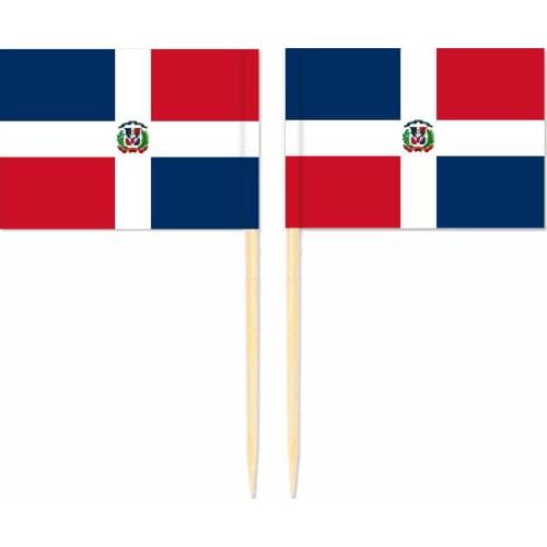 Dominican Toothpick Flag 3.5X2.5CM Cake Topper Party Cupcake Wedding Baby Shower Supplies Lovely Baking Dessert Decorations