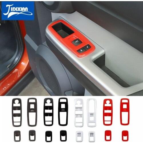 JIDIXIAN Car Window Button Lifting Panel Decoration Cover Stickers for Dodge Nitro 2007 2008 2009 2010-2012 Interior Accessories