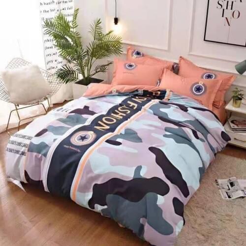 Camouflage Bedding Sets Cow pattern Bedding Home Textile Sanding Bed linen Double Bed Orange sheet Half-conscious Duvet Cover
