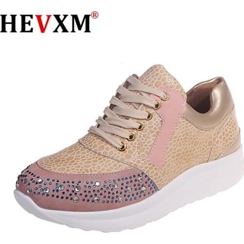 Women Vulcanized Shoes Fashion Beautiful Casual Shoes New Snake Skin Motif Shimmering Stones Design Sneakers Womens Flat Shoes