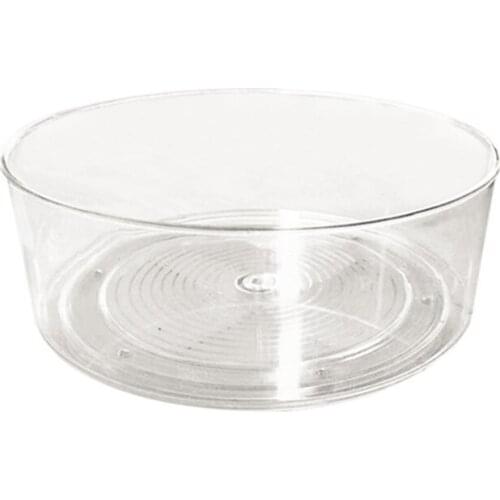 9/12 Inch Round Clear 360 Rotation Cabinet Organizer with Dividers Turntable Plastic Food Storage Container Spice Rack