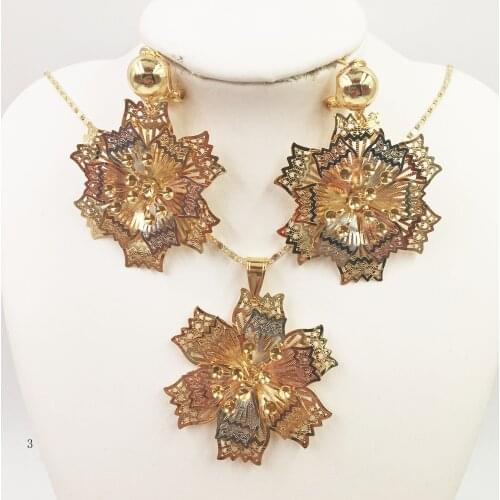 Fashion Wedding Bridal Crystal Rhinestone Jewelry Sets African Beads Dubai Gold Color Statement Jewellery Costume