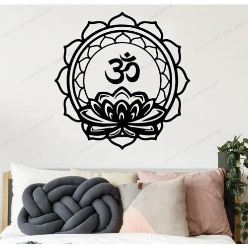 Islamic Rune Wall Sticker Removable Mandala Lotus OM Decals For Living Room Vinyl Mural Stickers Bedroom Wallpaper Poster317