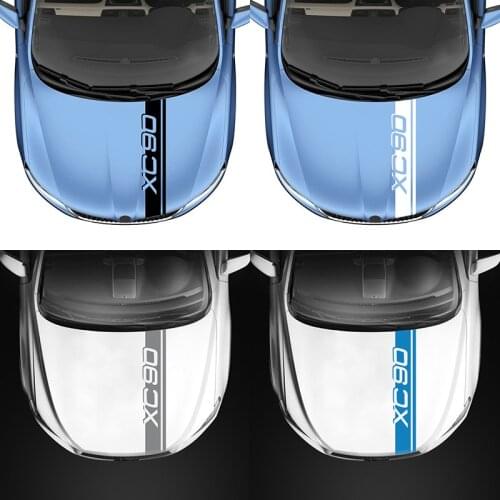 Car Hood Bonnet Stripes Sticker For VOLVO XC90 Vinyl Decals Auto DIY Engine Cover Decor Stickers Car styling 140*18cm