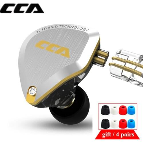 CCA C12 5BA 1DD Hybrid Metal Earphone HIFI Bass Earbuds Headset In Ear Monitor Noise Cancelling Earphones CA16 C10 C16 ZSX VX T2