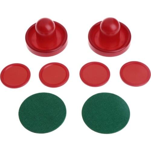 2021 New 1set Air Hockey Accessories Goalies Puck Felt Pusher Mallet Adult Table Games
