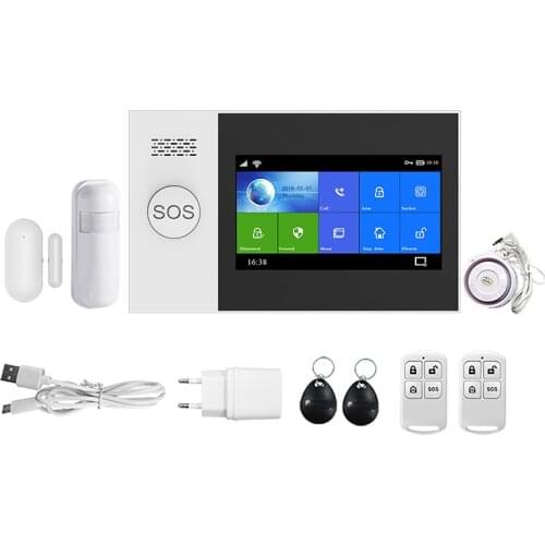 PG-107 Wireless Home WIFI GSM GPRS Burglar Home Security with Motion Detector Sensor Burglar Alarm APP Control EU Plug