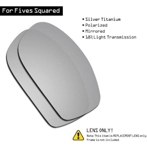 SmartVLT Polarized Sunglasses Replacement Lenses for Oakley Fives Squared - Silver Titanium