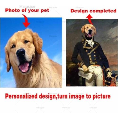 Custom Pet Animals Poster Vintage Dog Canvas Painting Personalized Pet Customization Middle Ages Dresses Pet Wall Art Picture