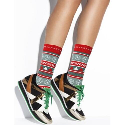 Christmas Socks Cozy Warm Slipper Christmas Socks Christmas Novelty Design Cartoon Colorful Happy Business Party Socks