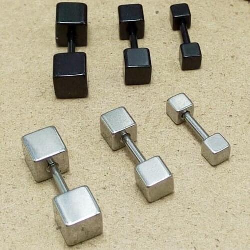 2 Piece 16G Gold 3mm 4mm 5mm Silver Black Surgical Stainless Steel Earring Stud Square Tragus Ear Piercing Body Piercing Jewelry