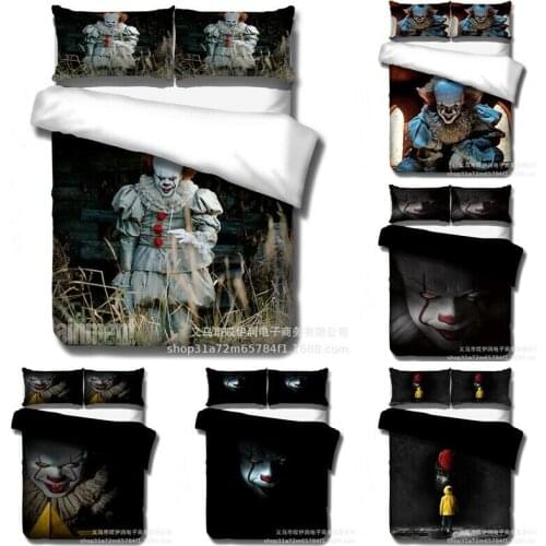 Stephen Kings It Pennywise Home Textile Pillow Case 3D Bed Linen Duvet Covers Comforter Bedding Sets Bed Set Home Decor Bedding