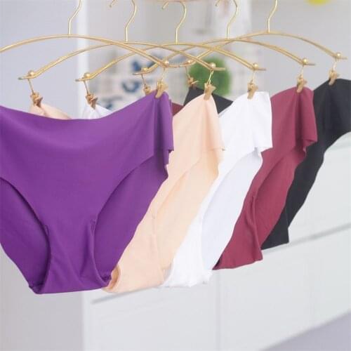 Womens Panties Ice Silk Low-waist Underwear Seamless Close-fitting Underwear Sexy Lingerie Ladies Briefs One Piece Forming