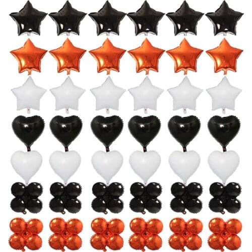 10 Pcs Halloween Balloon 18 Inch Orange Black Aluminum Film Balloon Halloween and Easter Decoration Balloon