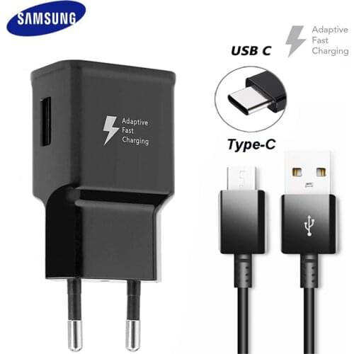 For Samsung S10 S8 S9 Plus Fast Charger Travel Adapter 9V 1.67A Fast Charge 120cm Type C Cable For Samsung Note 10 9 8 A50 A70
