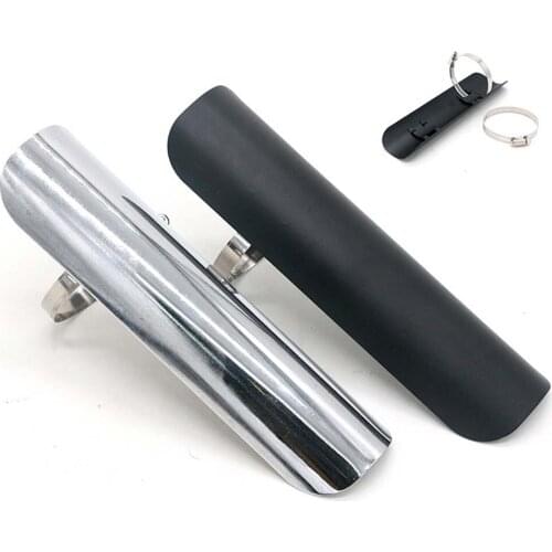 Car-Styling Steel Motorcycle Heat Shield Curve Exhaust Muffler Pipe Cover Heel Guard For Harley Honda Black/Chrome Motorbike