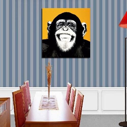 100%Handpainted Abstract Art Lovely Gorilla Oil Painting On Canvas in Best Quality Wall Stickers for Home Decor