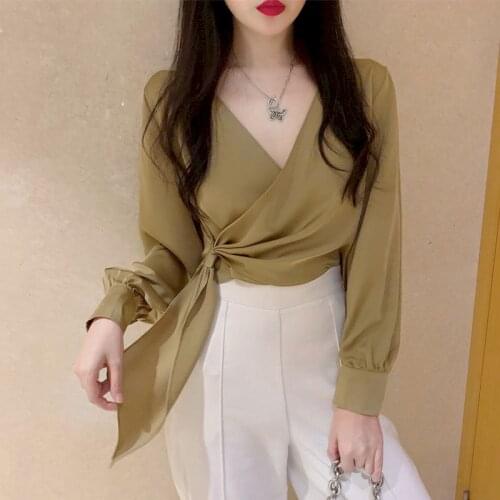 2021 Fashion Early Autumn Women Blouses Vintage Long Sleeve Office Lady Little Fragrant Style Professional Western Female Ginger