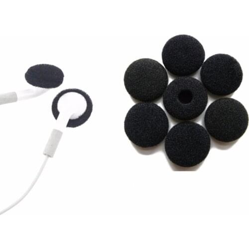 30 Pairs Black 15mm Replacement Soft Foam Earbud Ear Pads Earpads Sponge Covers Cups Tips Buds Eartips for Earphones Headphones
