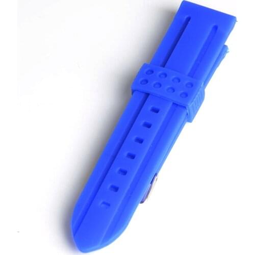 5pcs/lot Men Women 24mm Blue Silicone Watch Band Strap Bracelet Fashion Watchband SB0545